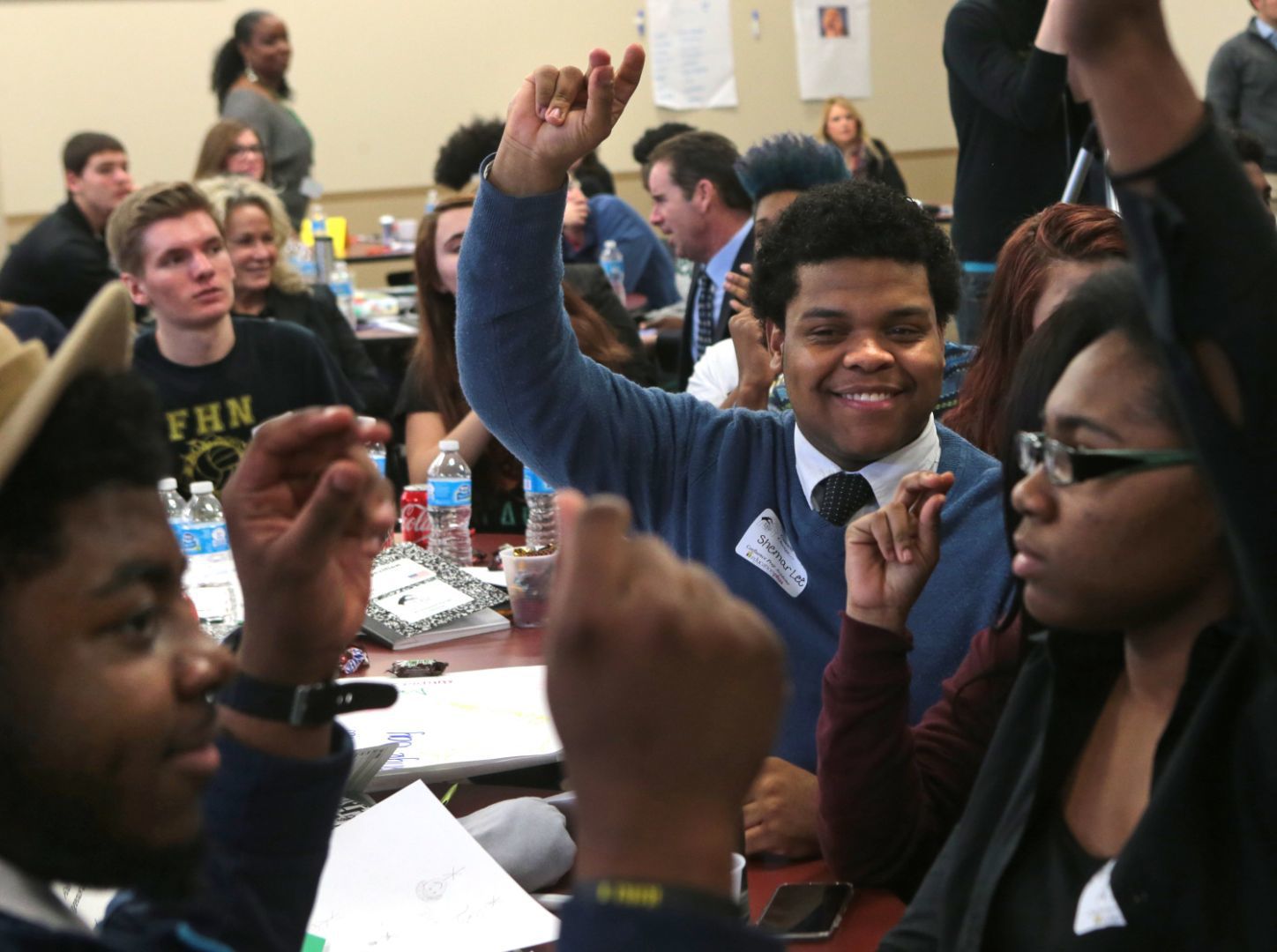 Students from local high schools meet for a summit on race myths